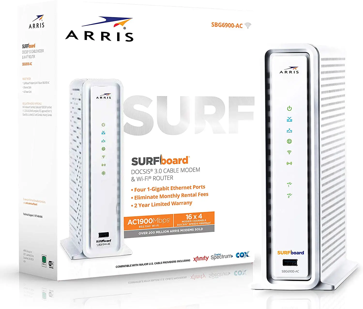 White Arris SBG6900-AC Modem-Router with box